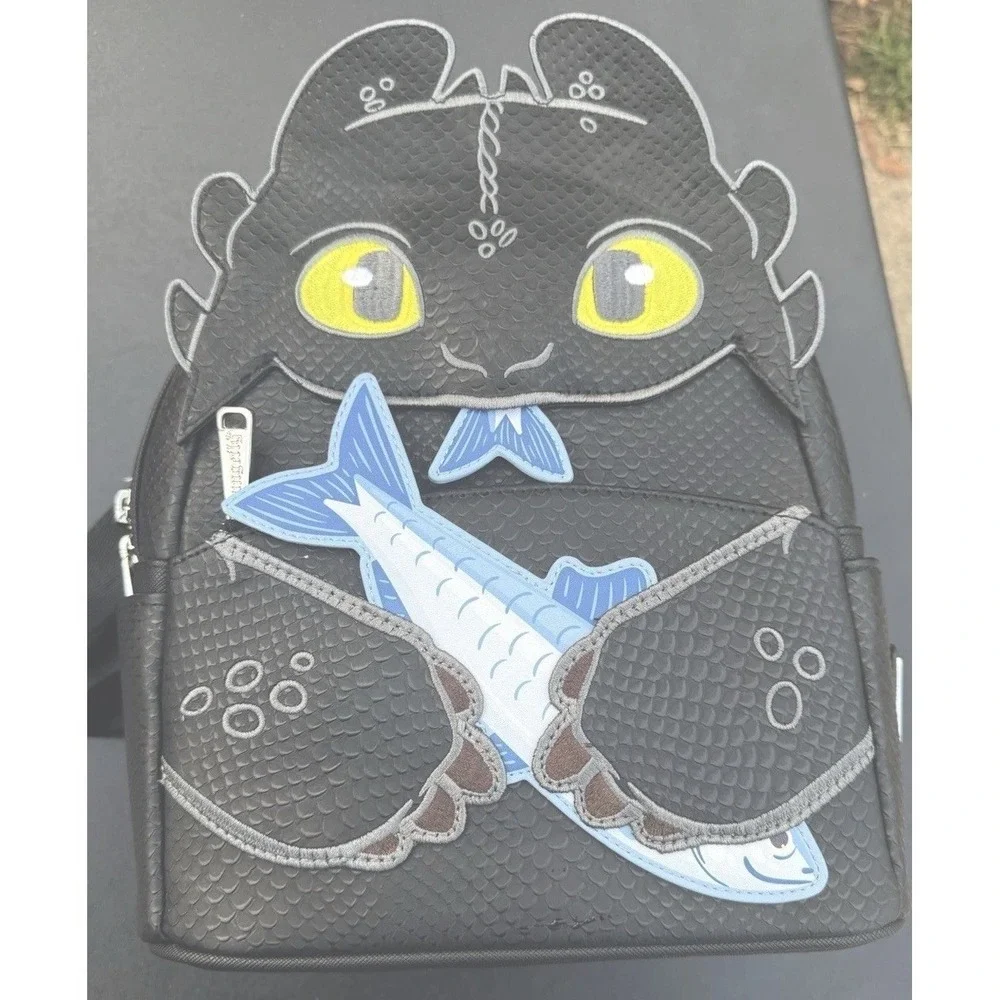 Loungefly How To train Your dragon Toothless Mini Backpack Black Fish NWT Rare